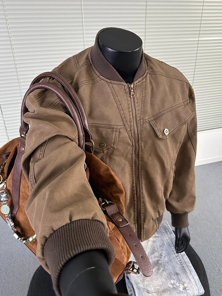 

Винтажная американская рабочая куртка для мужчин, осенне-зимнее ретро-пальто Харрингтон, стильная бейсбольная куртка