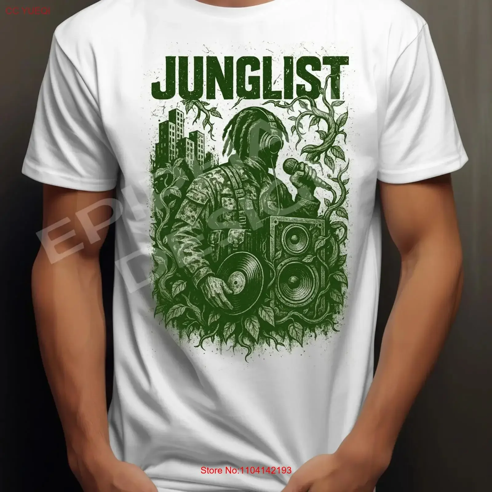 

Junglist Men's T Shirt Exclusive design Drum Bass Rave Dance Urban UK D1 vintage Washed Soft Top For Everyday Wear streetwear