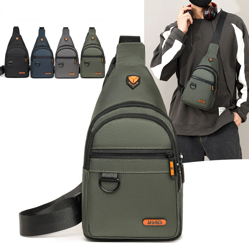 Oxford Men Chest Bag Large Capacity Chest Pack Casual Outdoor Sports Travel Sling Bag Male Shoulder Bag Crossbody Bag for Men