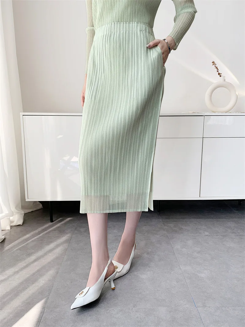 Green - Mesh Skirt