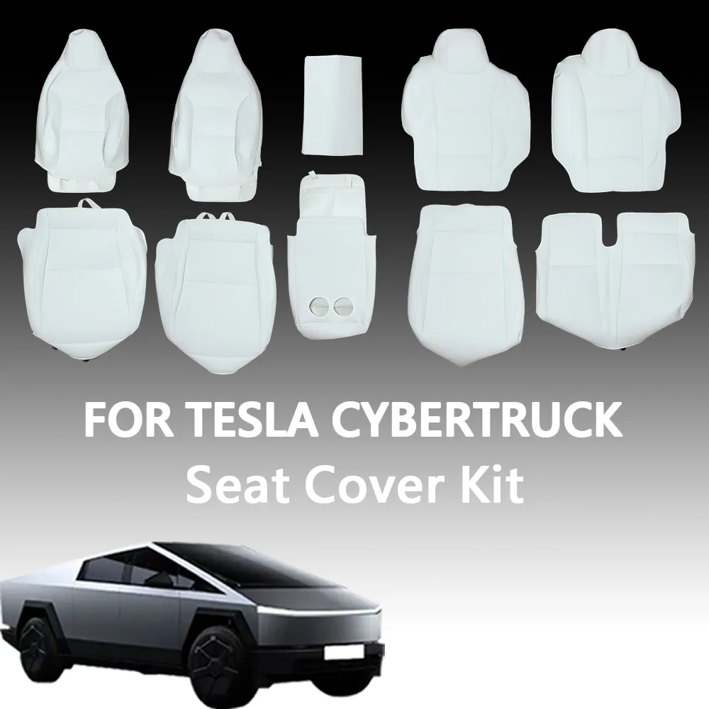 Coprisedili compatibili con Tesla Cybertruck 2024, protezione seduta in pelle PU a copertura totale con copertura bracciolo adatta per Cybertruck