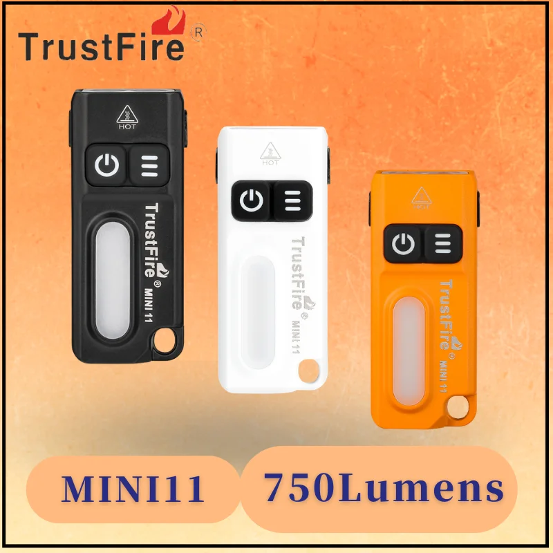 Trustfire MINI11 750LM EDC Flashlight Mini Clip Light Spotlight/Floodlight USB C Rechargeable Pocket RGB Torch with Magnet Clip