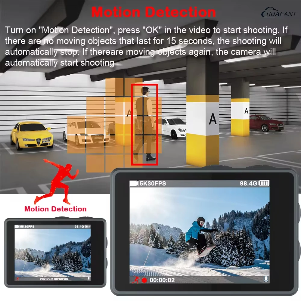 Cámara táctil de acción 5K 48MP 4K 60FPS Dual IPS táctil LCD DVR EIS 30M impermeable 5X Zoom cámara deportiva con Control remoto