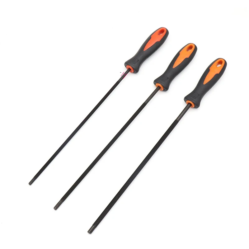 Round Files Carbon Steel Sharpener For Chainsaw Chain Household Electric Gasoline Saw Grinding Tool With Handle 4mm/4.8mm/5.5mm
