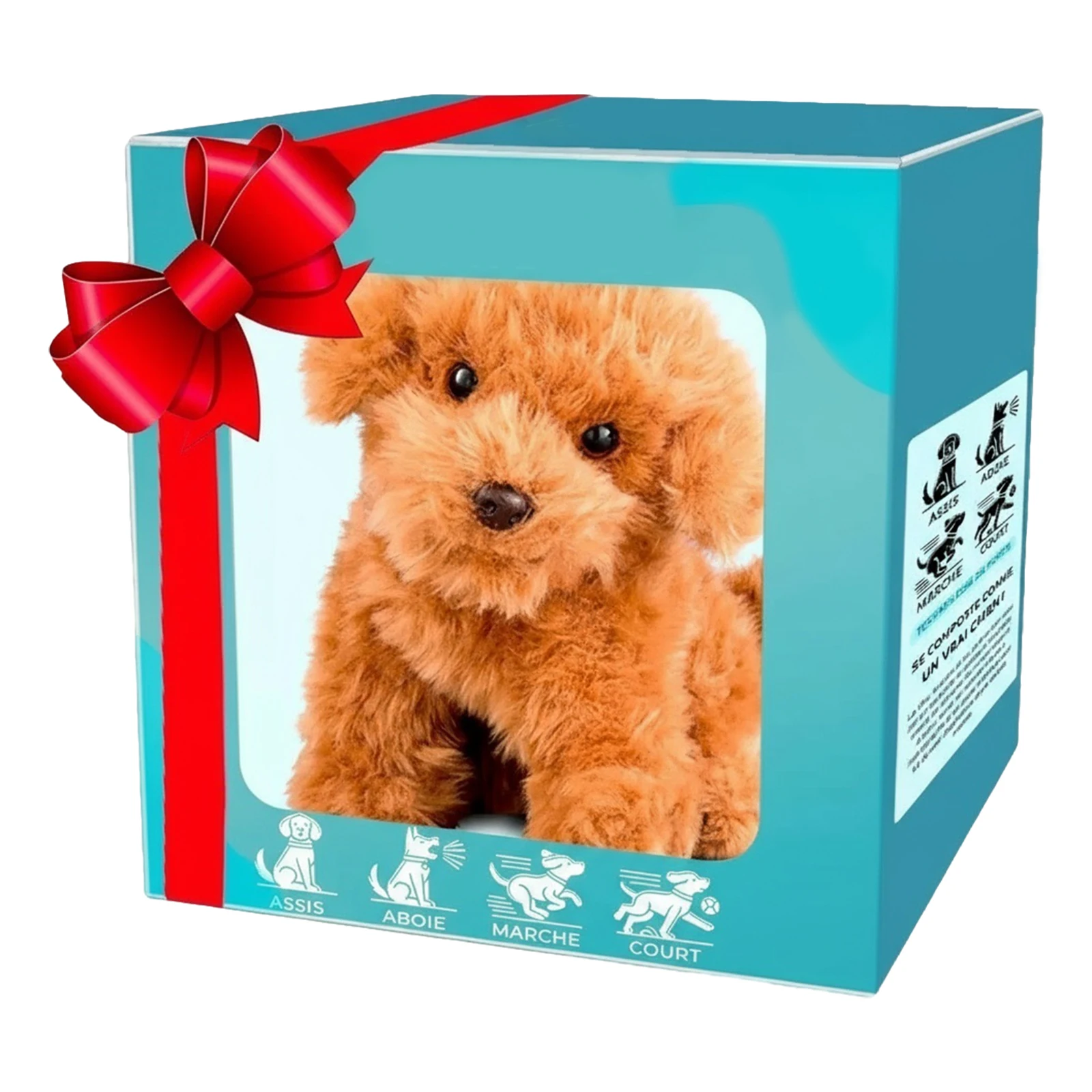 สุนัขตุ๊กตาเสมือนจริง เดินได้ มีเสียง สุนัขหุ่นยนต์อิเล็กทรอนิกส์สำหรับเด็กอายุ 3-6 ปี