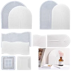 Striped U-Shaped Silicone Mold, Abstract Architectural Resin Moulds for Soap Tray, Handmade Candle, Lotion Bar, Cake Home Deco