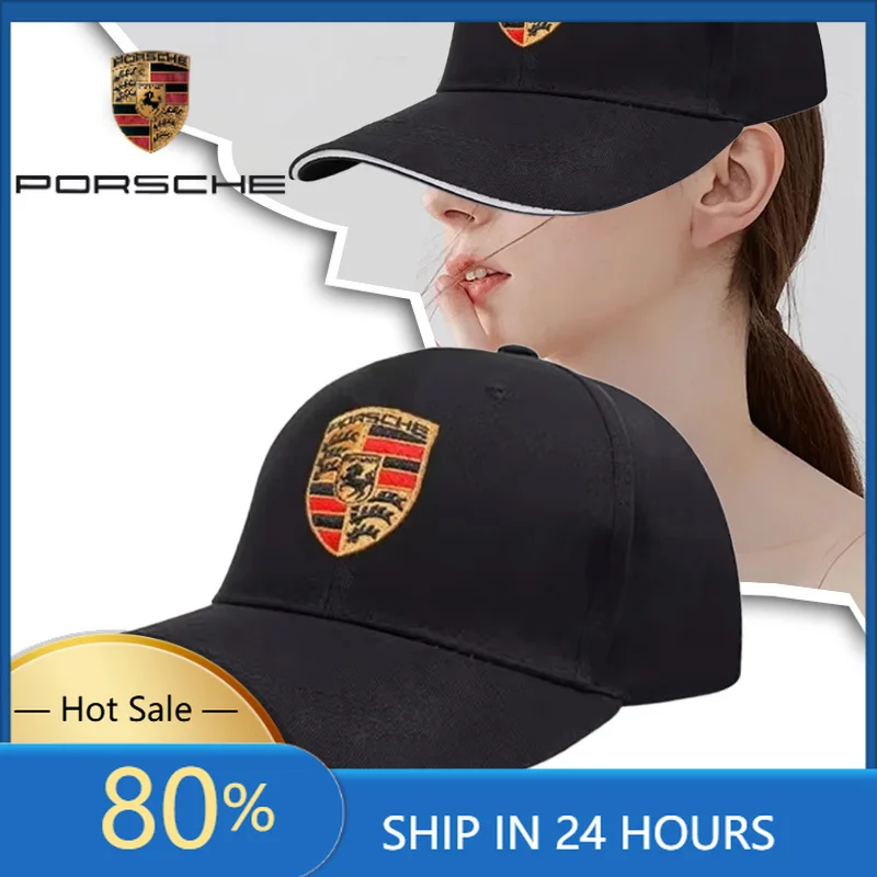 

Наклейки для интерьера автомобиля Porsche, вышитый логотип, бейсболка с регулируемой застежкой, повседневная кепка для активного отдыха, для Porsche 918 Taycan Pa