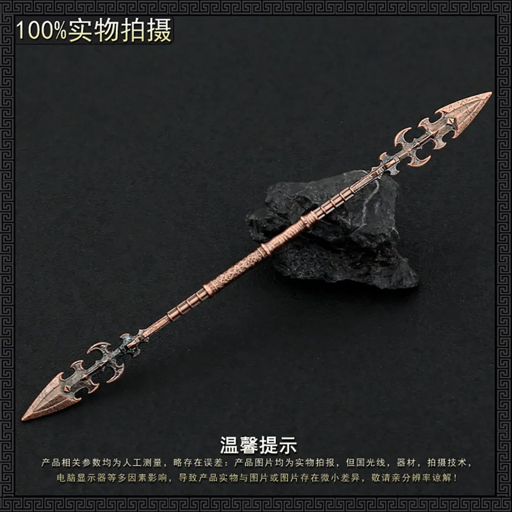 22 سنتيمتر الأسود شوكة قاتل أليكسيوس كاساندرا كريد أوديسي التيار المتناوب لعبة الأجهزة الطرفية القرون الوسطى المعادن الرمح 1:6 سلاح طويل الحرف اللعب #3