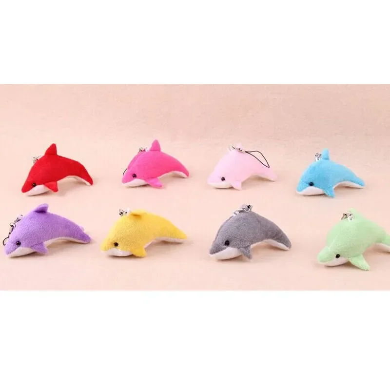 Plush Toy Dolphin Keychain Purse Mini Animals Memorial Gifts Keyring Pendant Fluffy Decorations Boys and Girls Toys Plush Gift