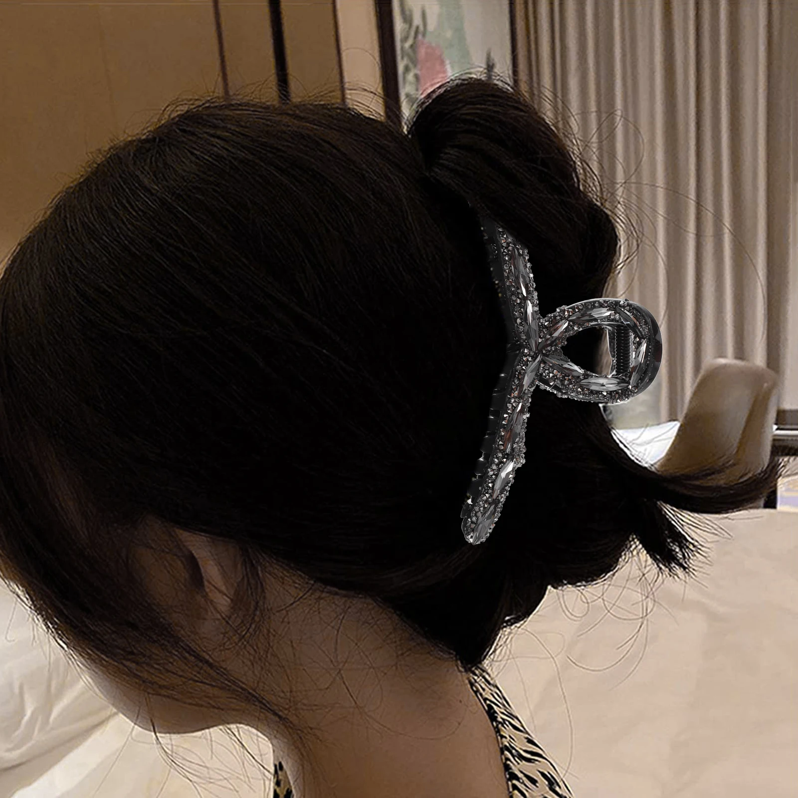 

Rhinestone Claw Jaw Clip Barrettes Accessory Hair Barrette Durable Daily Wear Fix Claw Clip Hair Banquet Gifts