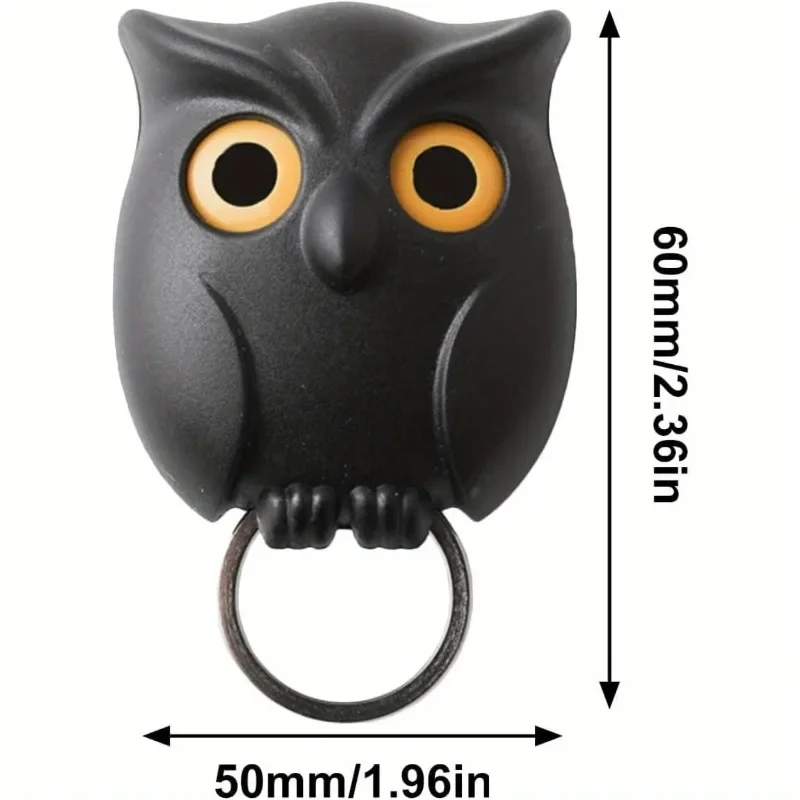 Owl Keychain, Night Owl Keychain, Magnetic Owl Keychain, Wall Ring, Automatic Opening and Closing Eyes Keychain Hook (3 pcs)