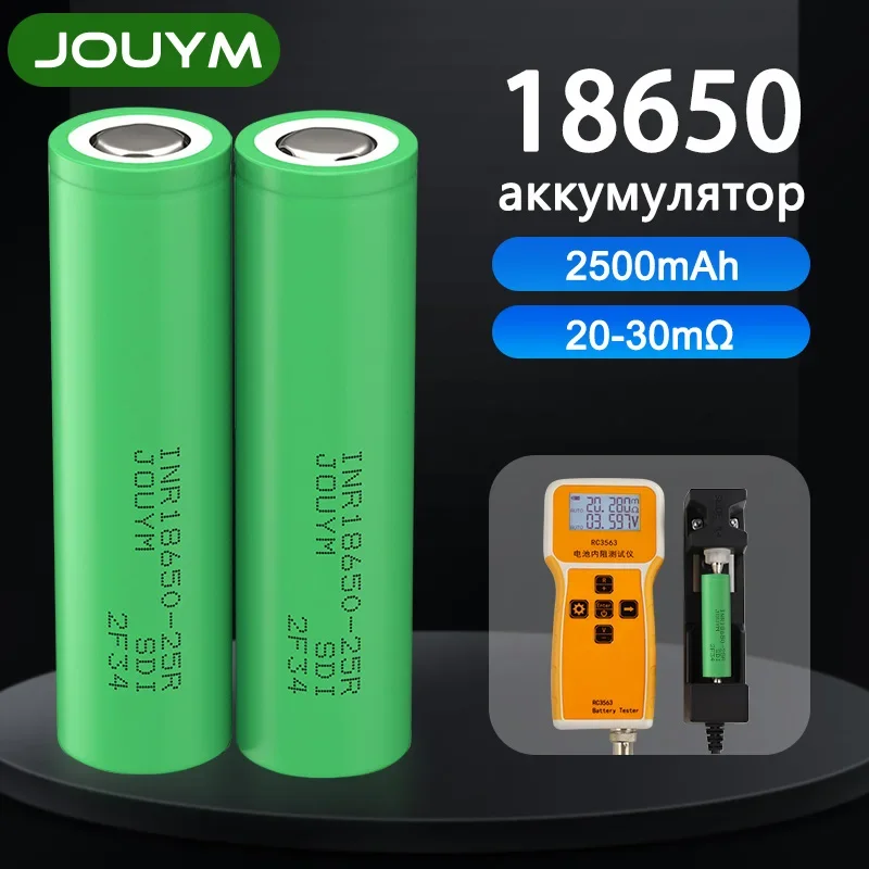 

18650 BATTERY Original INR18650 25R 3.7V 2500mAh 18650 Lithium Rechargeable Battery For Screwdriver batteries