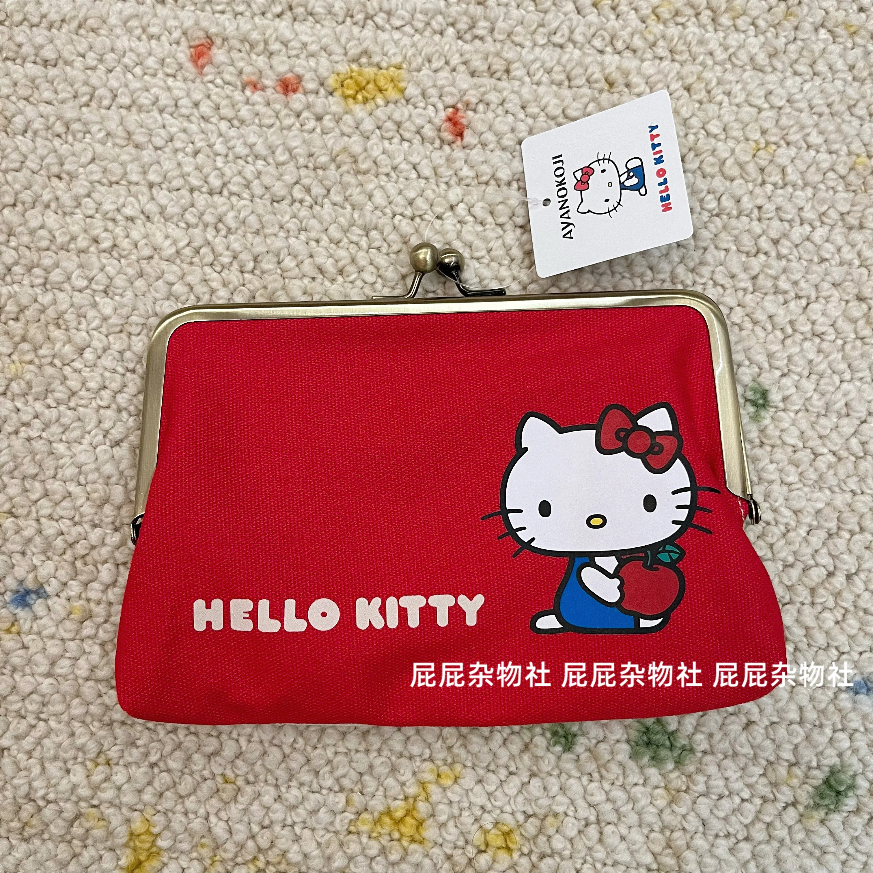 Hellokitty Japanese Style Limited Edition Canvas Kiss-Lock Bag Cute Cartoon Cosmetic Passport Card Holder For Girls - view 2