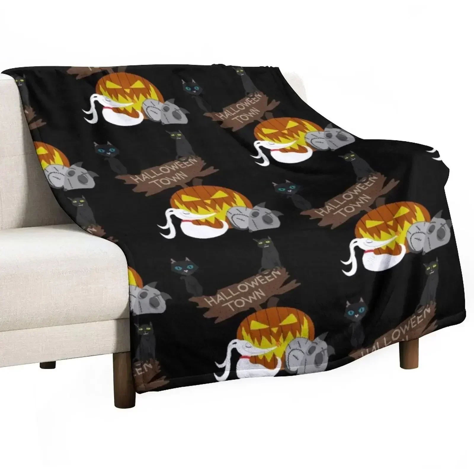 halloween pets (coraline) (binx) (zero) (sparky) Throw Blanket Versatile Cozy Throw Blanket for All Occasions