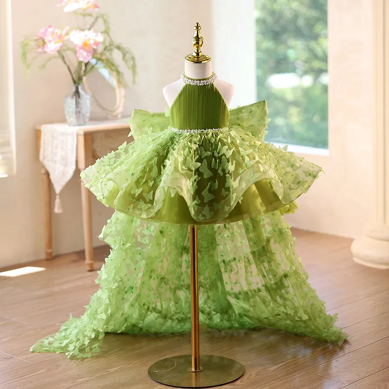 rench children's forest dress, high-end host princess dress, 2026 new girl's birthday piano performance dress