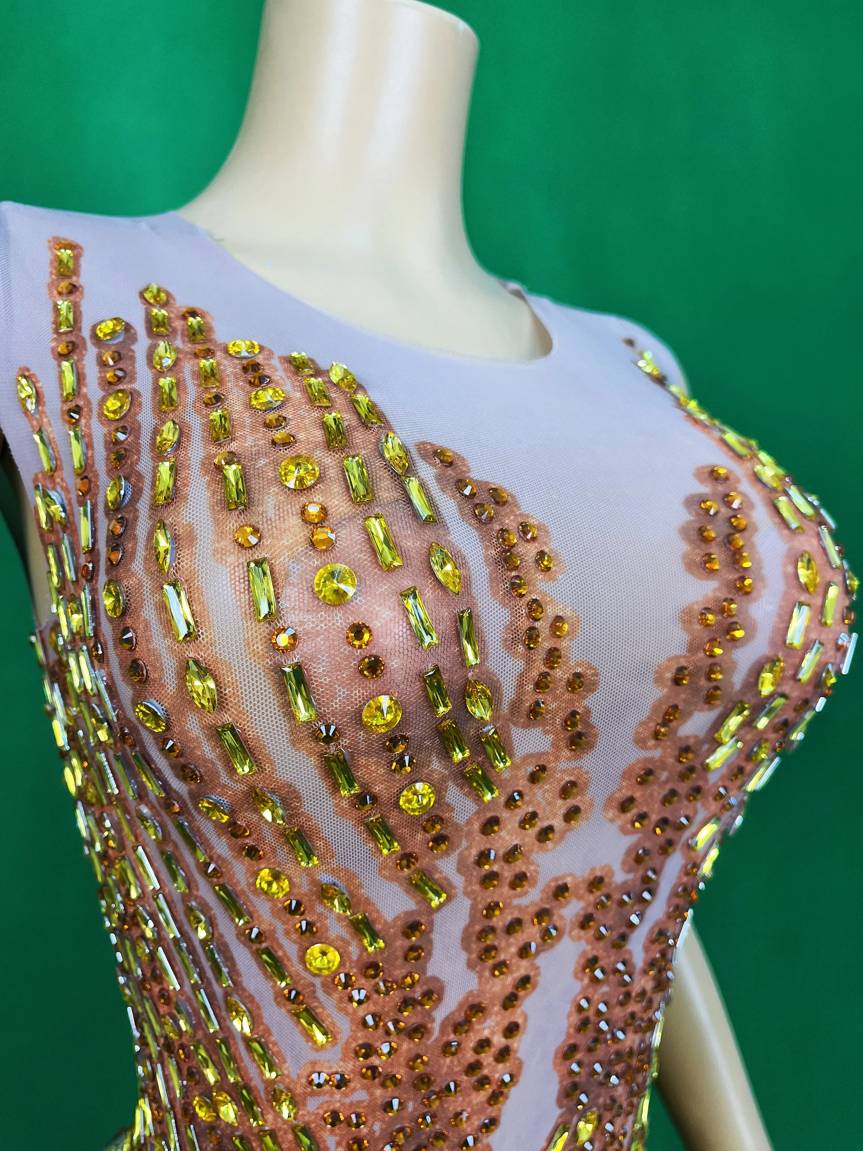 Wspaniała monochromatyczna pomarańczowa błyszcząca sukienka maxi z kryształkami na wieczorne przyjęcie koktajlowe, kostiumy sceniczne Lieyan