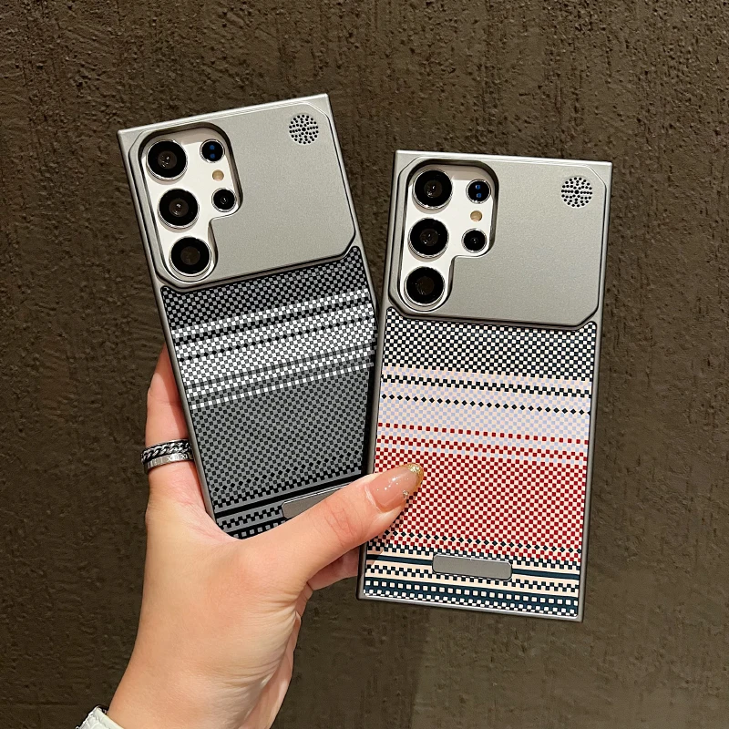 Nowe etui na telefon bez obramowania z tkanej tkaniny, pasujące do Samsunga S25 S23 S22 S24 Ultra S24 S25P FE, magnetyczne etui ochronne kompatybilne z Magsafe.