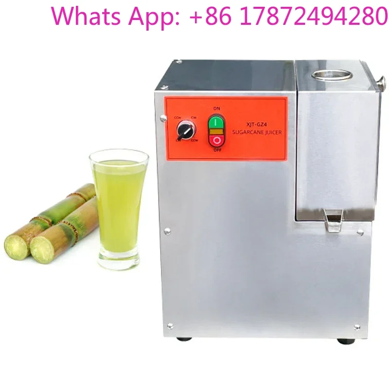 Four Roller Sugarcane Juicer Fruit Stall Bagasse Juice Separator Commercial Sugarcane Press 400W