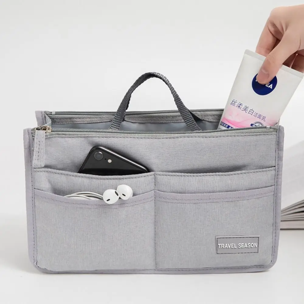 Durable Polyester Travel Toiletry Bag Large Capacity Double Zipper Cosmetic Bag Waterproof Bag Organizer Insert Bag