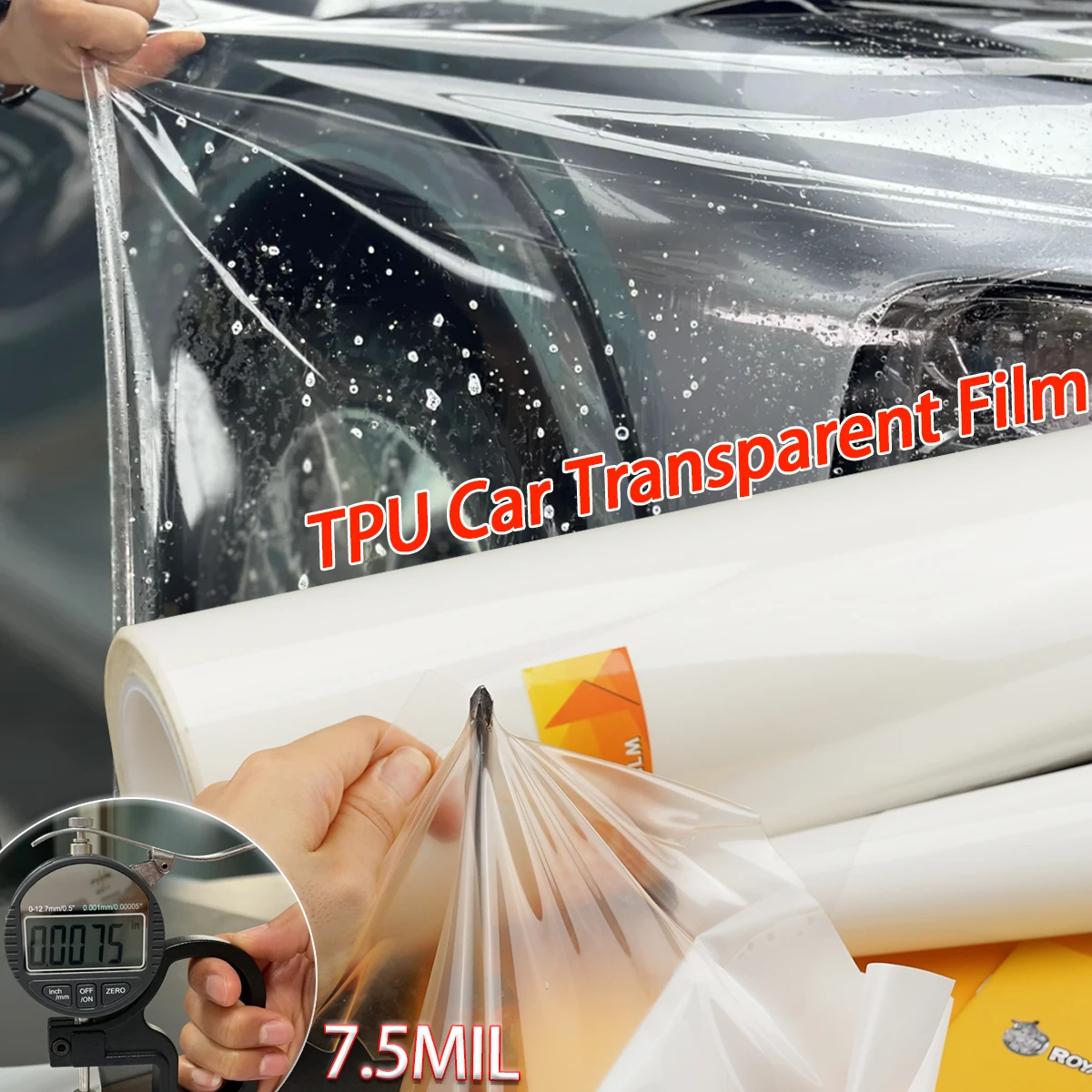 

Прозрачный корпус из ТПУ, самонагревающаяся защитная пленка для автомобильной краски, устойчивая к царапинам, желтая, гидрофобная, невидимая пленка для всех автомобилей