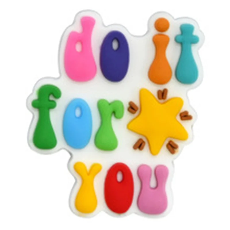 1PC English Phrase PVC Shoe Buckle Decoration Kindness Shoe Charms Holiday Party Gifts for Friends Family