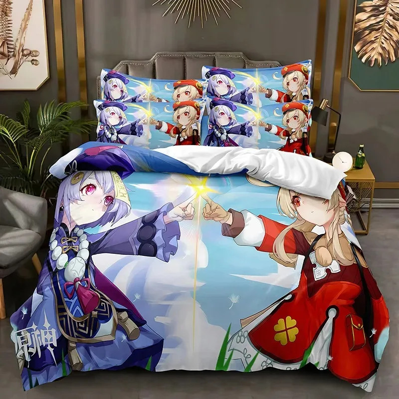 

Games Genshin Impact Bedding Set Hot Sale Game Scaramouche Duvet Cover Sets For children boys and girls 3D Print Quilt cover