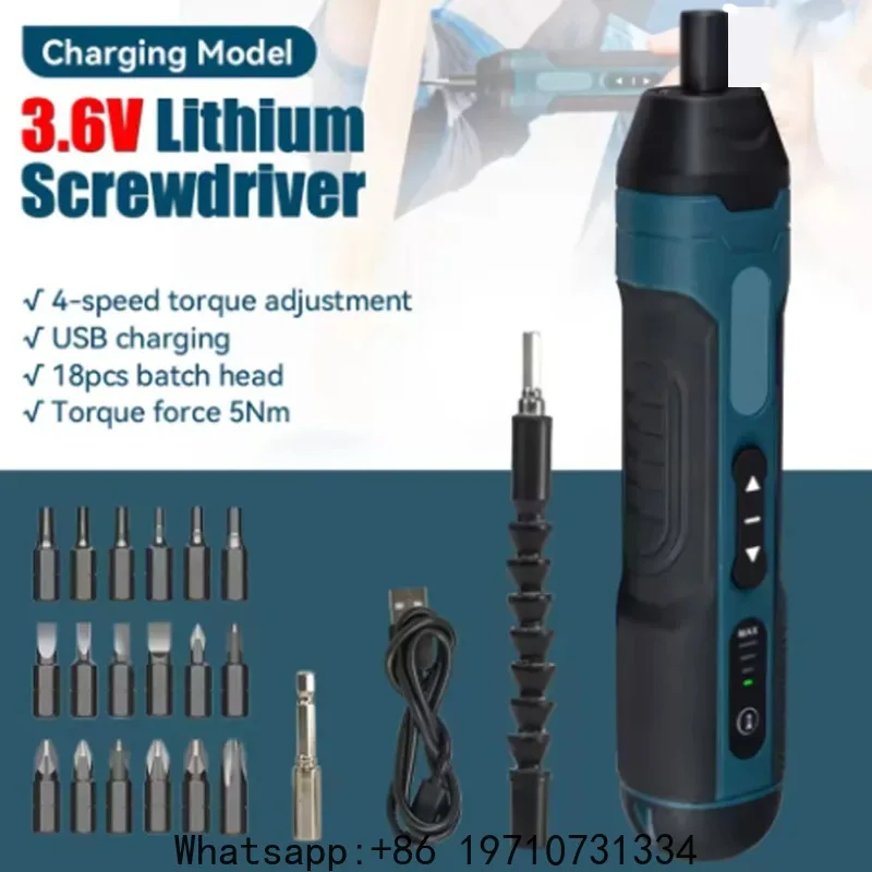 Rechargeable Mini Electric Screwdriver 1300mAh,Cordless Adjustable Torque Drill Home Furniture Assembly Repair Tool Kit