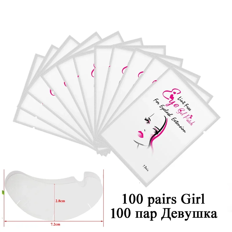 100 paia di cerotti per l'estensione delle ciglia sotto i cuscinetti per gli occhi adesivi in gel idrogel per innesto di ciglia strumenti di bellezza