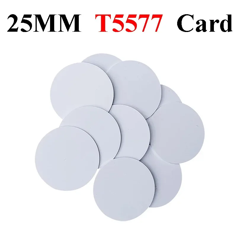 10-100 Pcs Rewritable 125khz EM4305 T5577 Proximity Cards IC 25mm Writable Smart Chip Badge ID Waterproof for RFID Copier