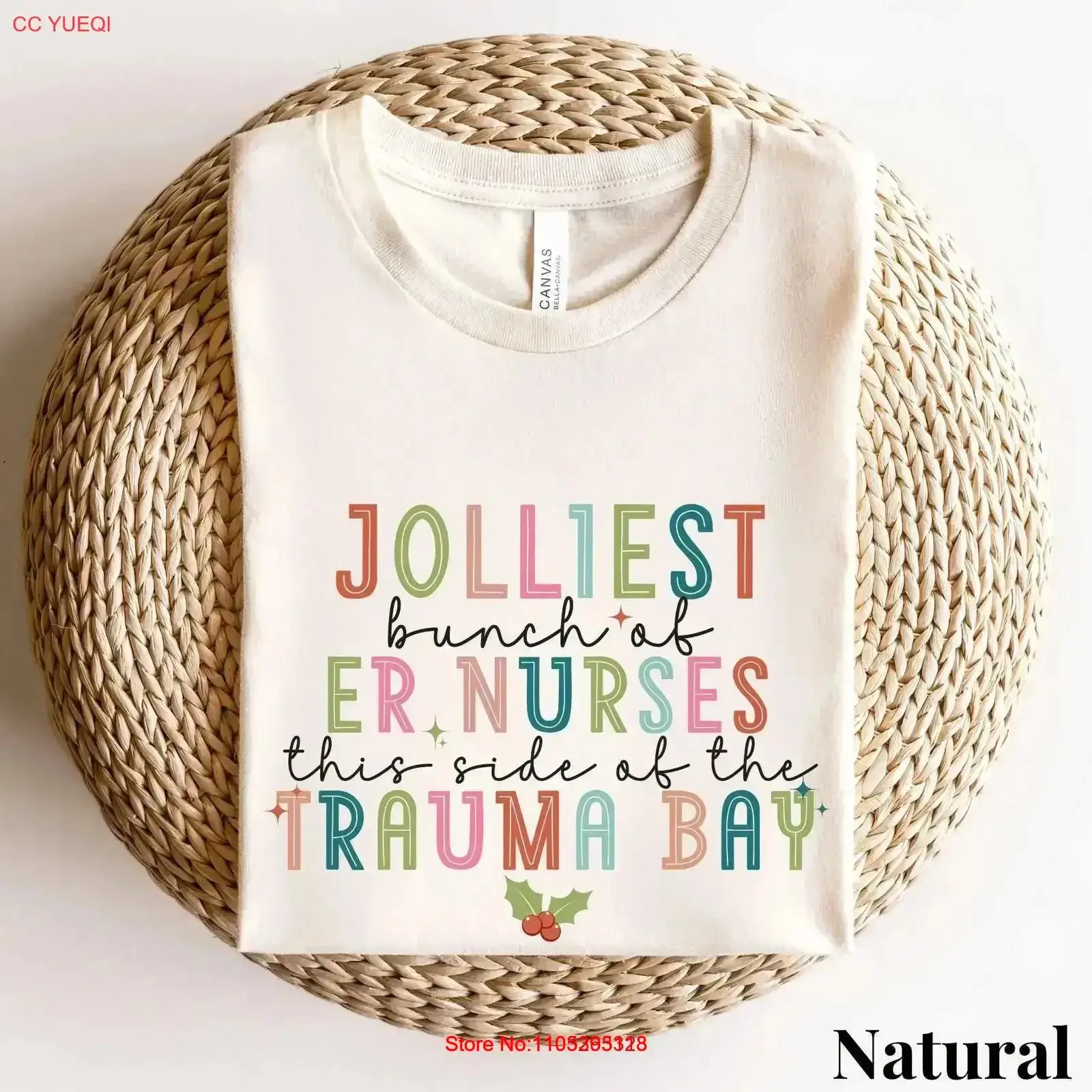 ER Christmas T Shirt Jolly Trauma Nurse Xmas Emergency Department Funny Holiday Hospital Party tee ED Crew vintage Washed homme