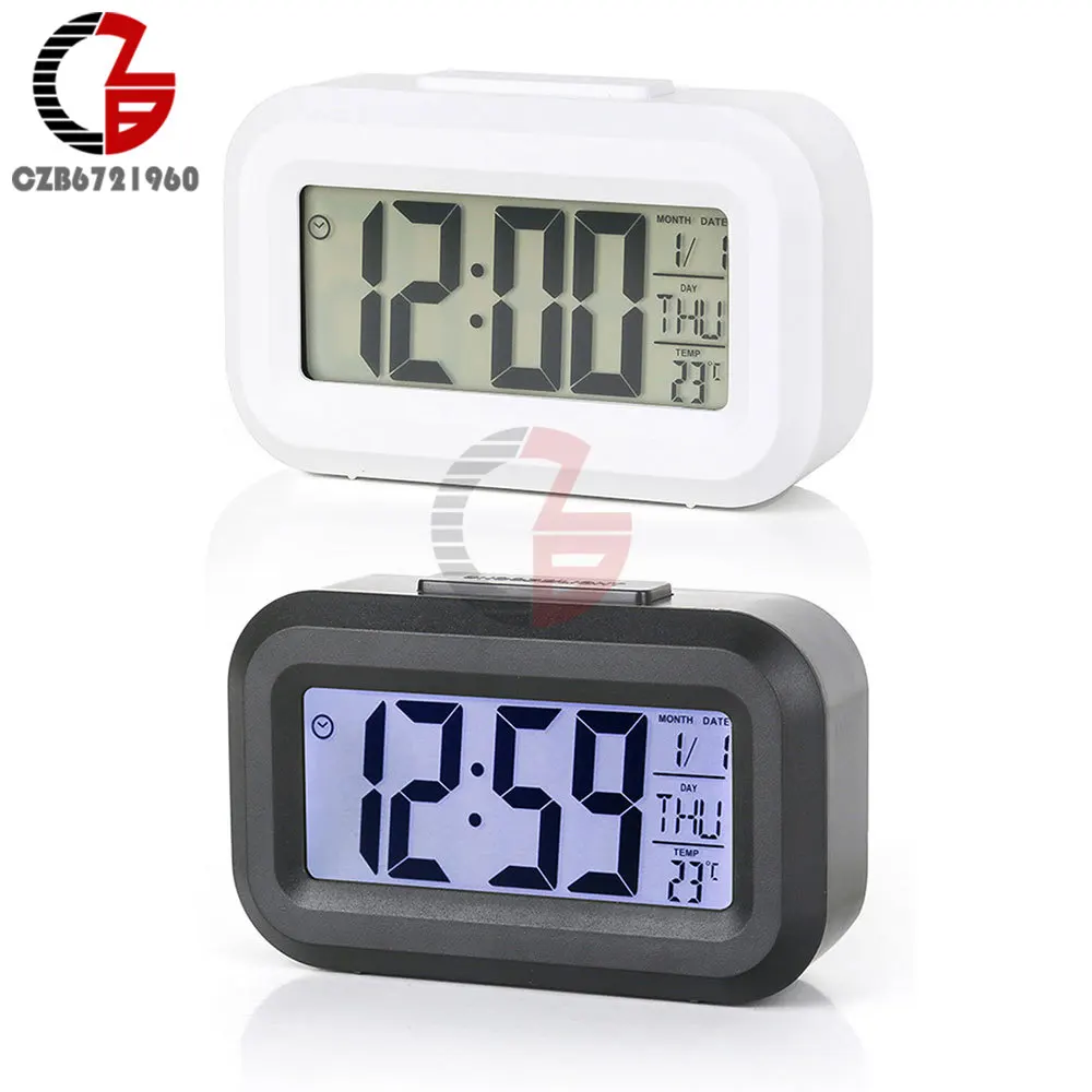 Table LED Digital Alarm Clock Electronic Digital Alarm Screen Desktop Clock For Home Office Backlight Data Calendar Desk Clocks