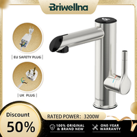 Briwellna Electric Warer Heater Faucet Stainless Steel Heating Tap For Bathroom 220V Hot Water Faucet Mini Flowing Water Heater