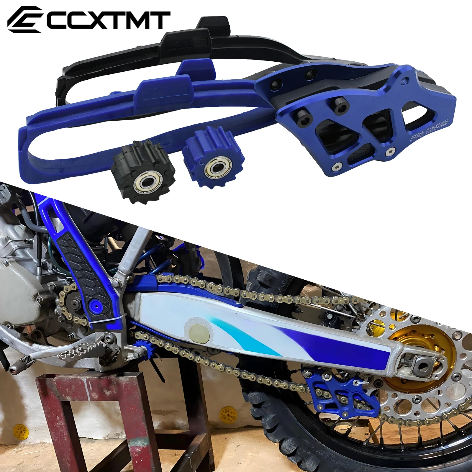 Motocross CNC Chain Guide Swingarm Chain Slider Guide Bottom Roller For Yamaha YZ WR YZ125 YZ250 YZ250F YZ450F WR250F WR450F