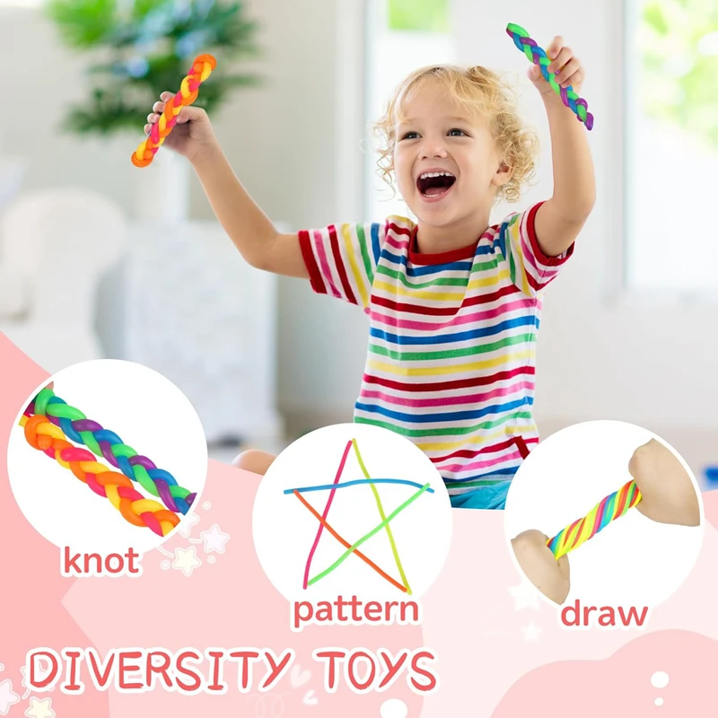 10/20/30Pcs Stretchy String Fidget Sensory Toys Kids Birthday Party Favors Pinata Goodie Bag Filler Christmas Gift Stress Relief