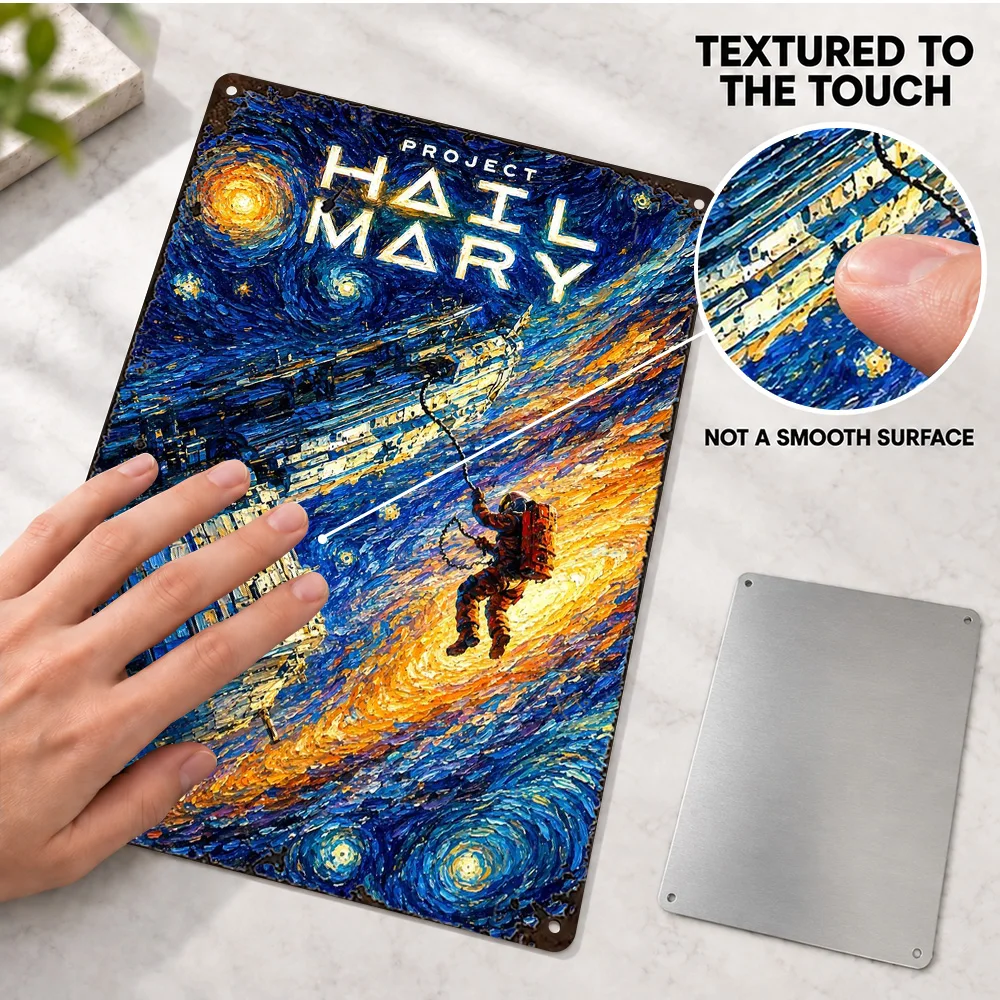 Project Hail Mary Textured Metal Poster Customized Aluminum Sign Cinematic Photography Wall Art For Living Room Film Fan Gift