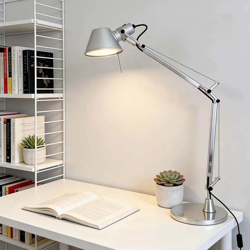 

Italian Aluminum Metal Desk Light Modern Simple Office Creative Luxury Folding Long Arm Bedside Reading Table Lamp