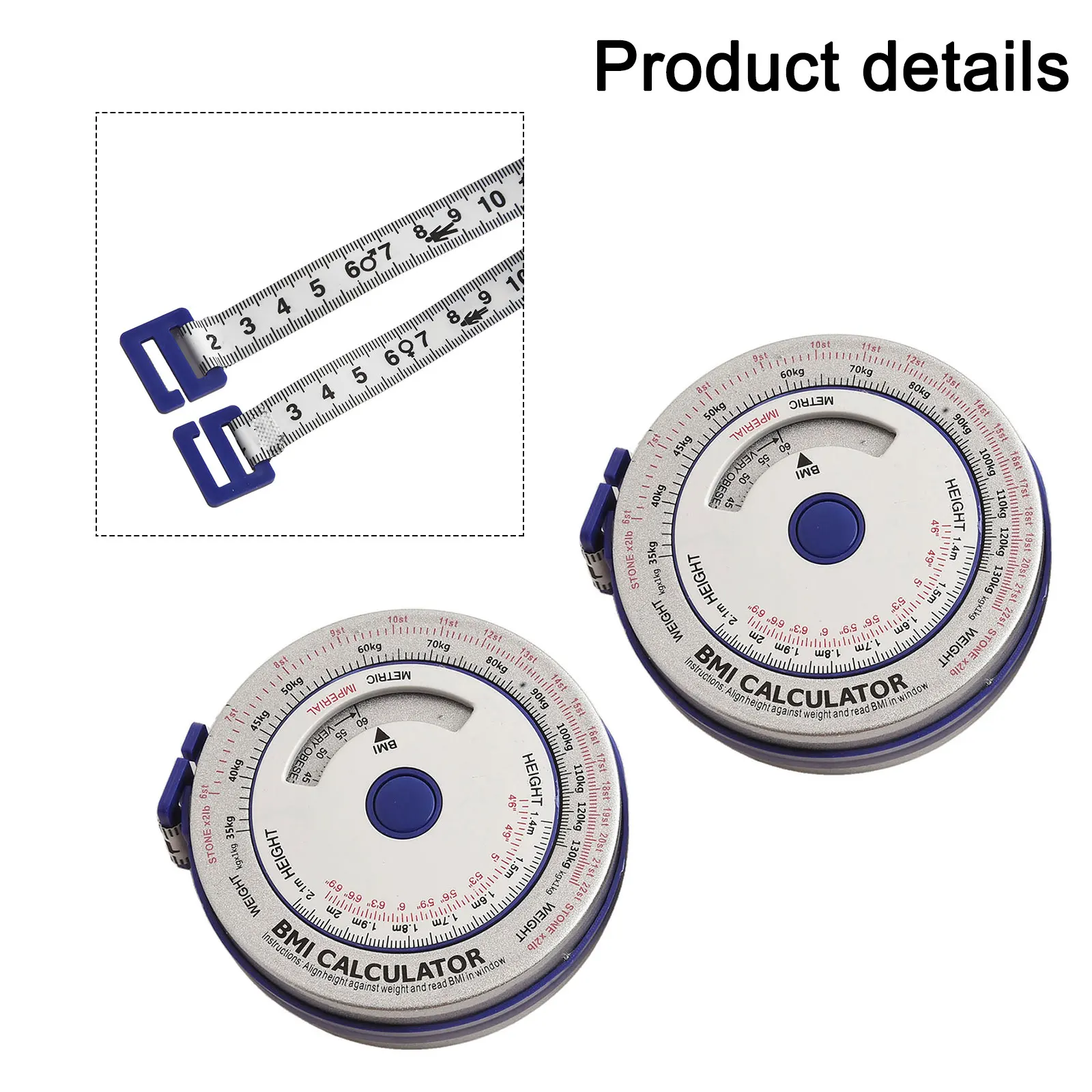 2Pcs 2 Meters Tape Measure BMI Body Mass Index Retractable Tape Calculator Diet Tape Measures For Measure Body Chest Waist Calf