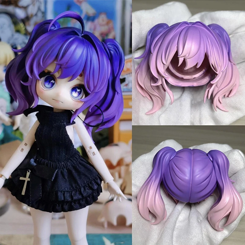 New Cute Dolls Gsc Replacement Hair Kawaii Twin Ponytail Wig  for Ob11,OB22, 1/12BJD Doll Accessories Toy Boy Girl Wig Gift