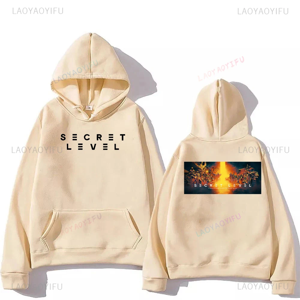 Classic Secret Level Gamer Movie Hoodie Long Sleeve Fashion Sweatshirt Printed Pullover Sudadera Hombre Y2k Clothes Men Tops