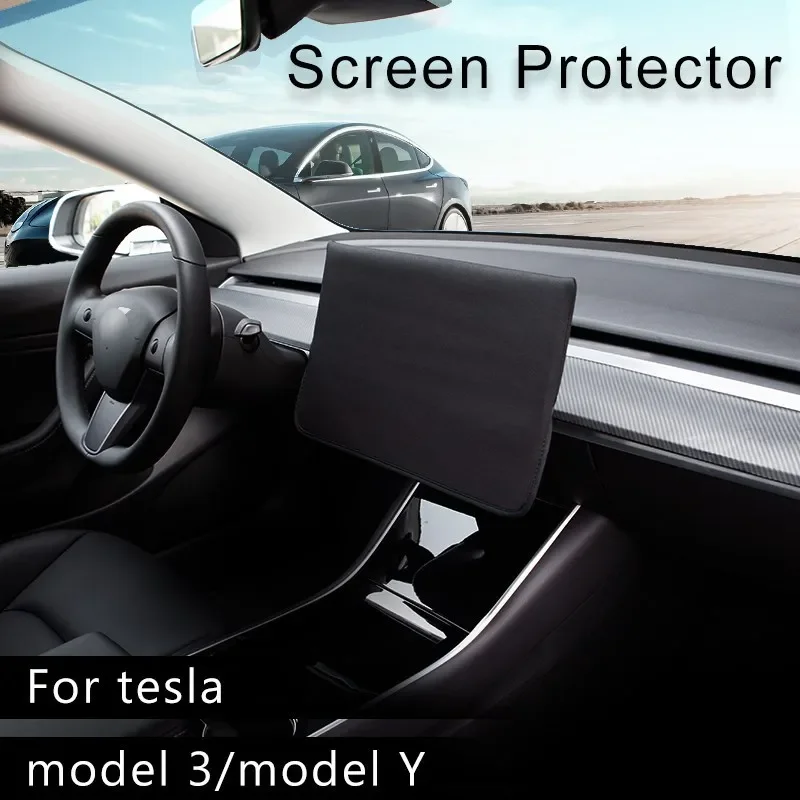 For Tesla Model 3 Y Screen Protector Waterproof Fabric Navigation Cover 2024 Auto Interior Accessories 2023-2017