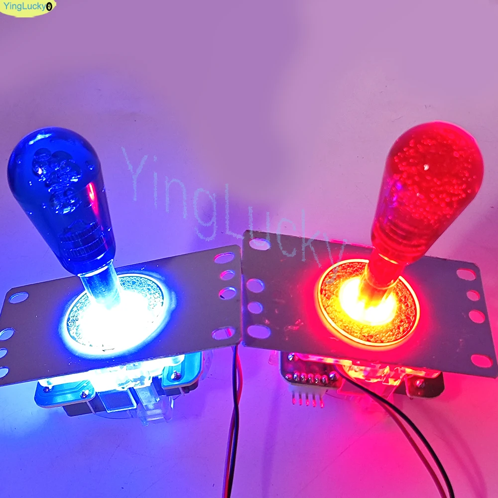 2-Spieler-DIY-Arcade-Spiel-Kit mit LED-Beleuchtung, Nullverzögerung, USB-Encoder, Joystick für PC, Raspberry Pi, Arcade-Gaming-Maschine-Kit – Detail 8