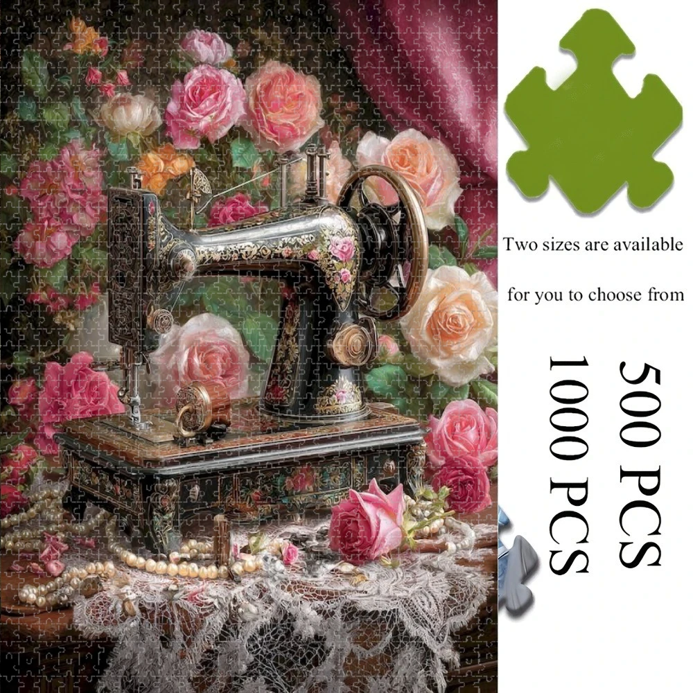 

Jigsaw Puzzles Adults Sewing Machine Pattern Home Puzzle Stress Relief Entertainment Toys Landscape Puzzles Christmas Gift