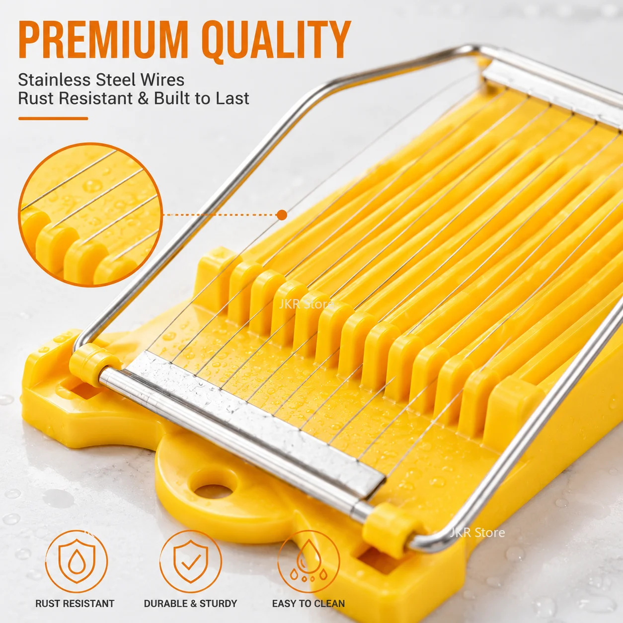 Egg Slicing Tool Stainless Steel Multifunction Food Cutter for Cheese Banana Strawberry Luncheon Meat Kitchen Use - view 3