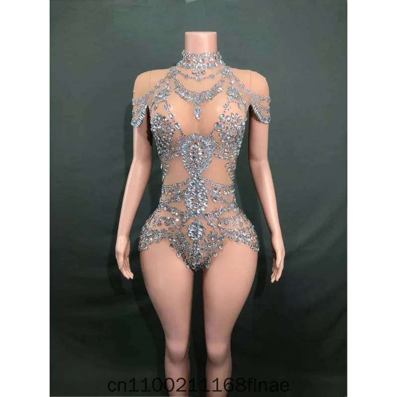 Latin Dance Costume New European and American One-piece Dance Diamond Sexy Female Performance Costume
