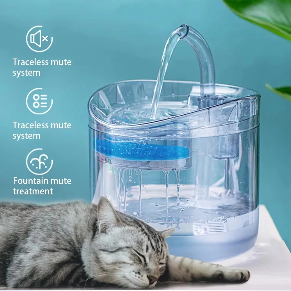 Cat Water Feeder Automation Sensor Faucet Fountain  Food Grade Transparent Plastic Dog Water Dispenser For Cat Pet Sensor Drinke