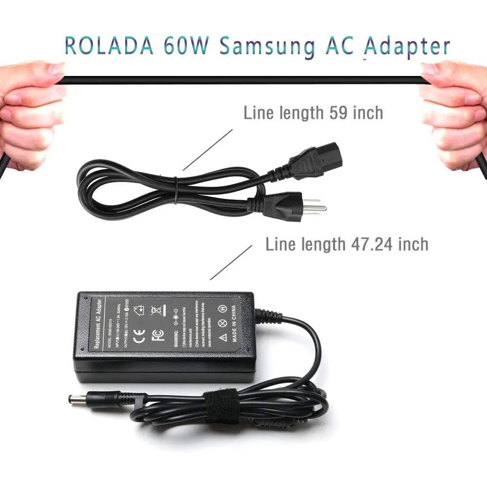 Carregador adaptador de alimentação CA 19V 3.15/3.16A para Samsung AD-6019R 0335A1960 CPA09-004A Q430 QX410-S02US RV510-A02 QX410 Q430 P560