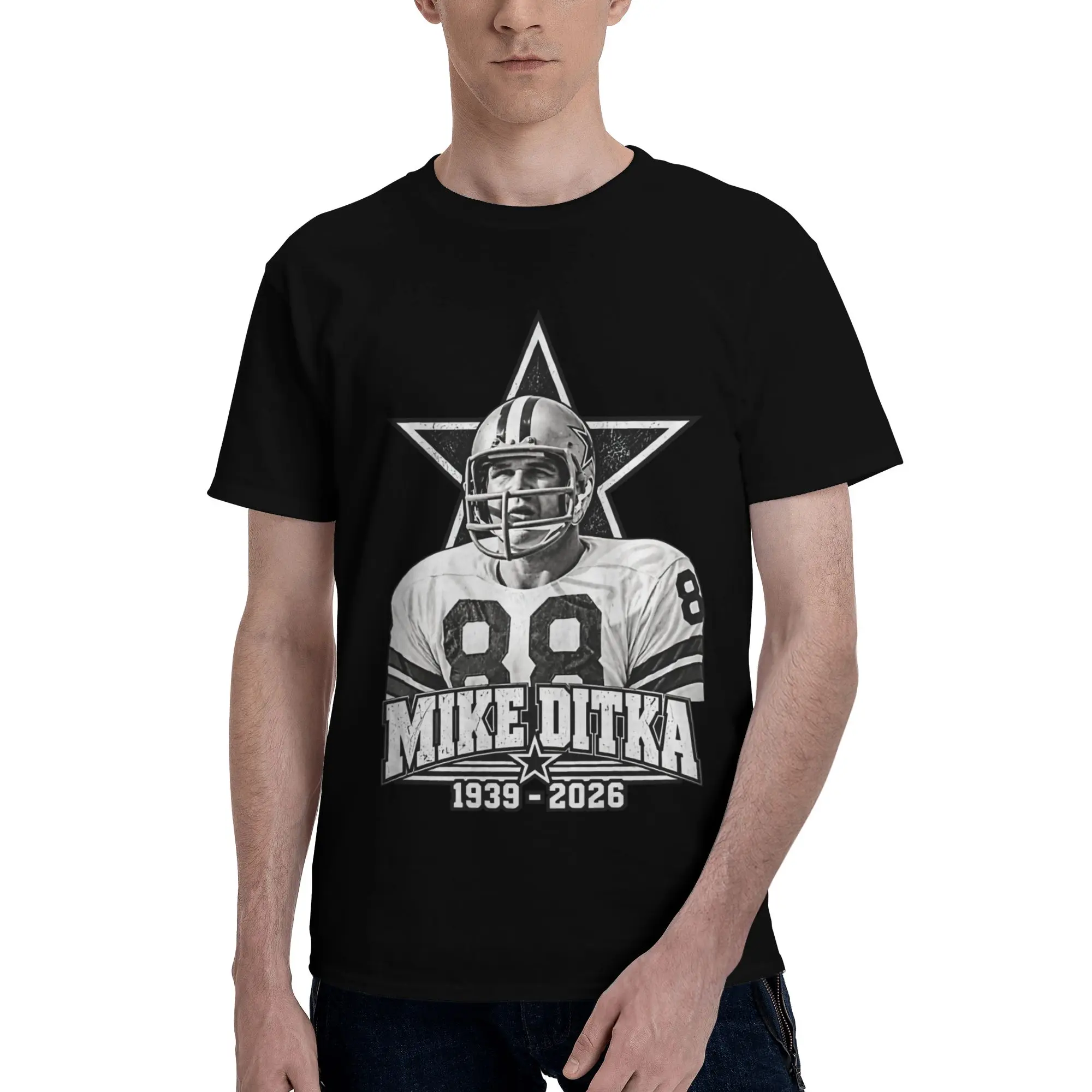 RIP Mike Ditka  Graphic Print T Shirts for Men Women  Cotton  Tee Shirt Clothing