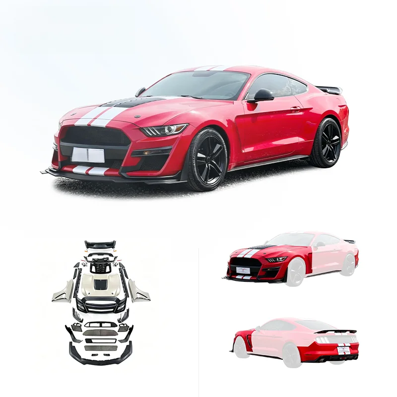 High Quality Facelift Body Kit Fit for Mustang GT500 Upgrade Bumper Hood Fender Side Skirt Rear Diffuser Modification Parts