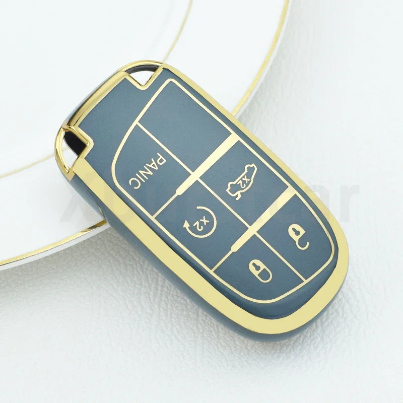 5 Buttons TPU Car Remote Key Case Cover For Jeep Renegade Grand Cherokee Dodge Ram Charger 1500 Challenger Chrysler 300C Journey