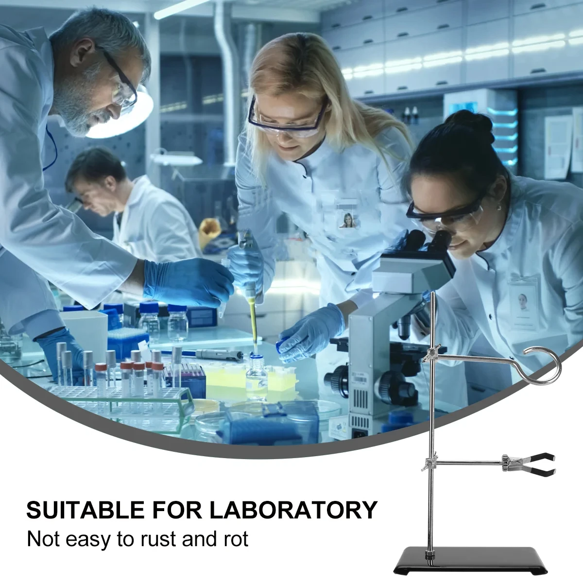 Laboratory Support Stand Stand Iron Stand Trumpet Small Stand Flaskoratory Stand Set Platform Mini Laboratory Lab Support 30cm